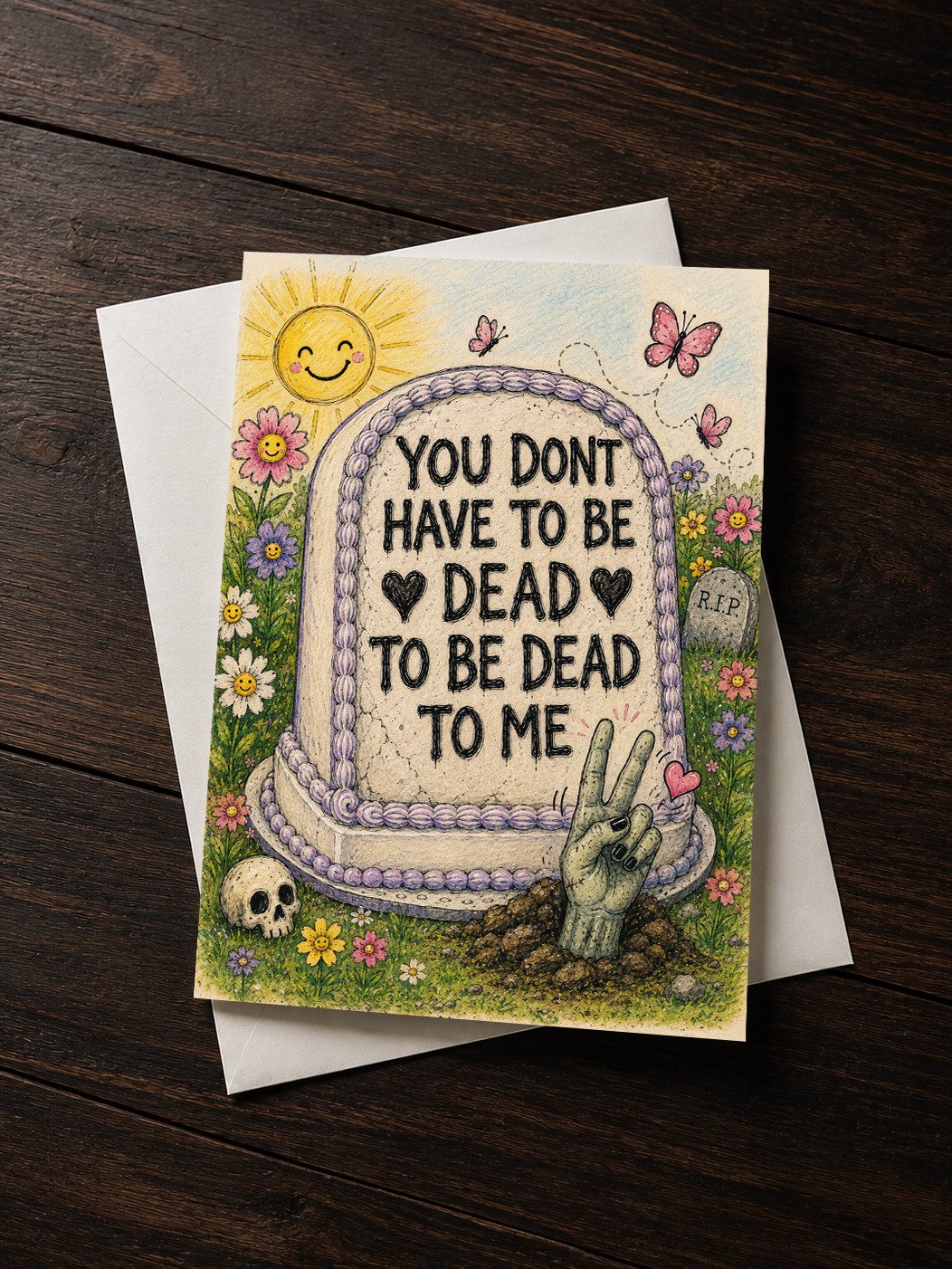 You Don't Have To Be Dead To Be Dead To Me Greeting Card product image (1)