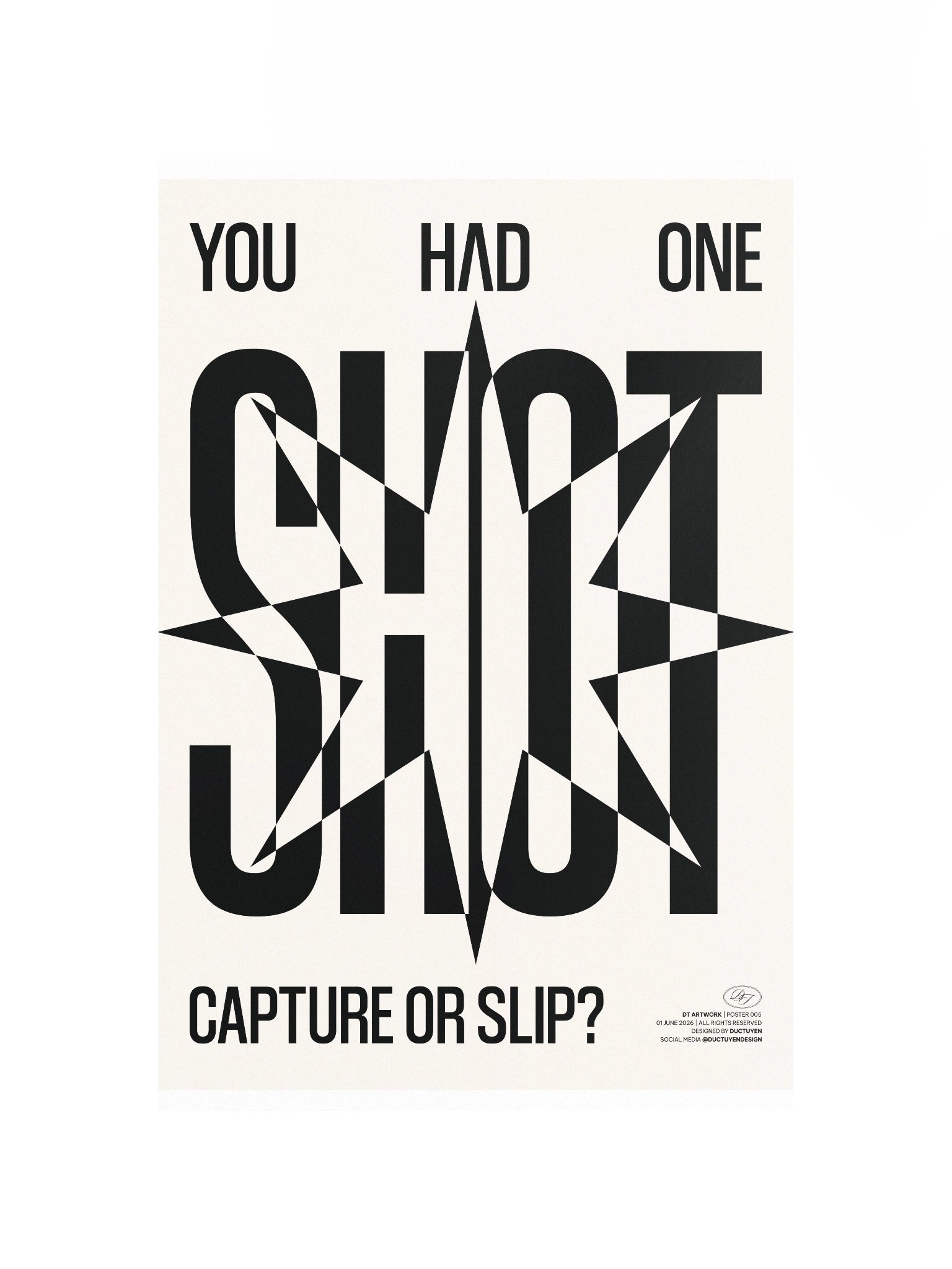 "ONE SHOT" Typography Print Poster (Unframe) product image (6)