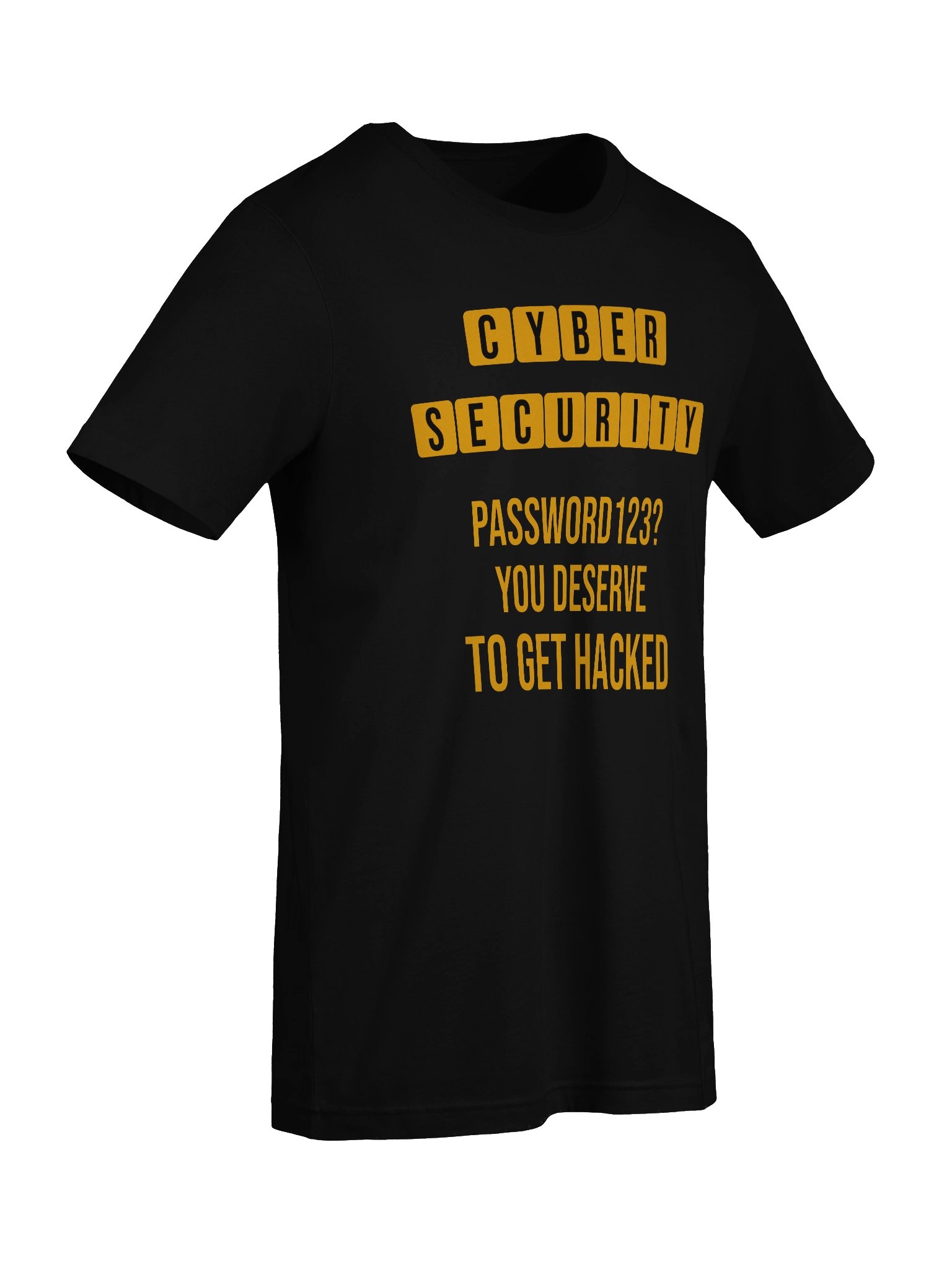 Password123? You Deserve To Get Hacked — Cybersecurity Humor T-Shirt | Gold & Black Infosec Tee product image (5)
