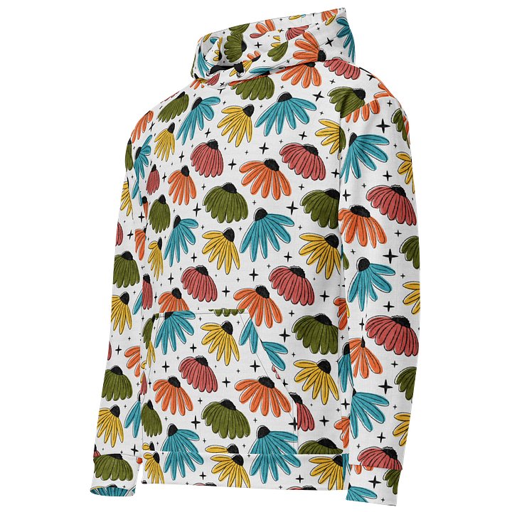 Retro Halftone Coneflowers Recycled Unisex Hoodie product image (2)