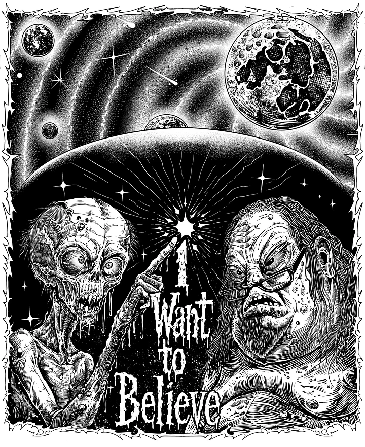 Intergalactic Obscurity B/W Heavyweight Tee product image (1)