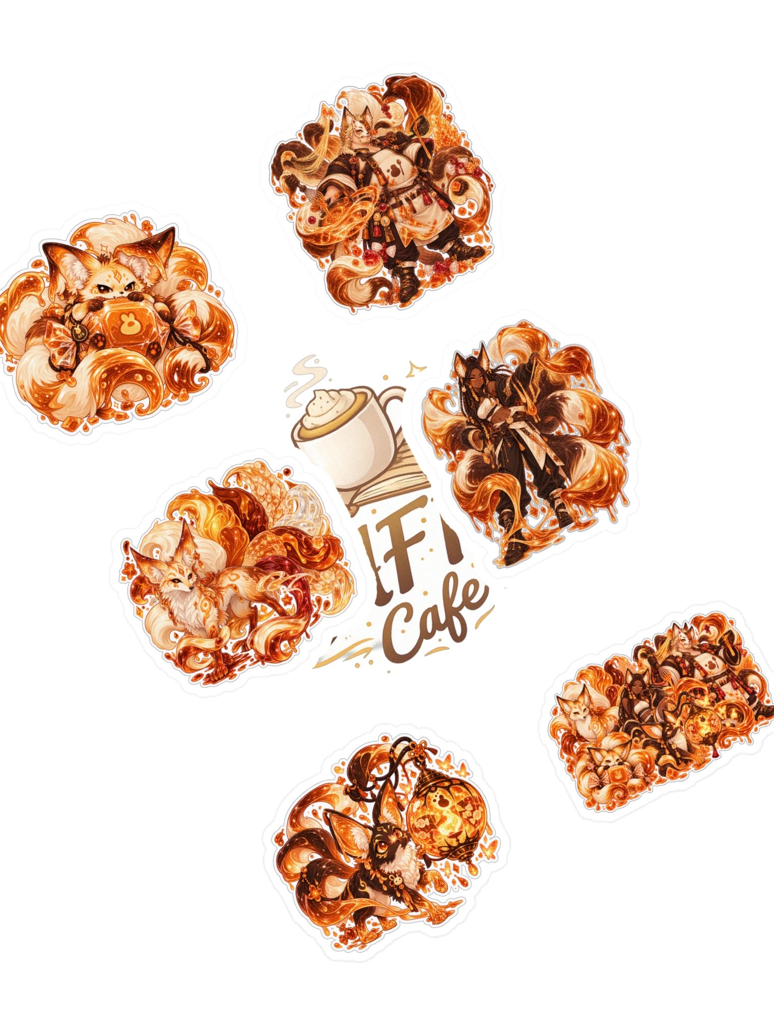 Twisted Toffee: Kitsune Transformations — 6 Sticker Pack product image (1)