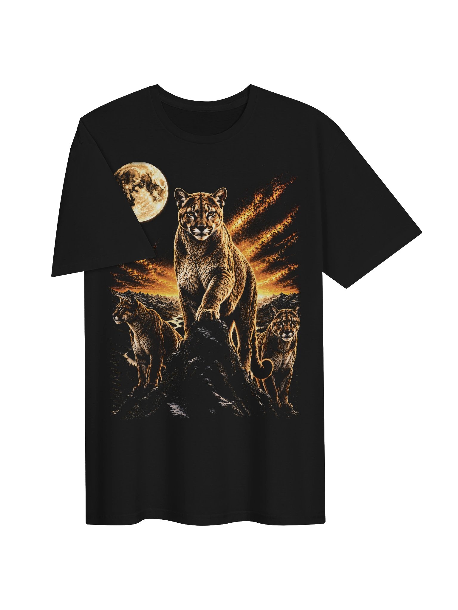 Cougar Howling Moon Tshirt | Legendary Wildlife Shirt product image (3)