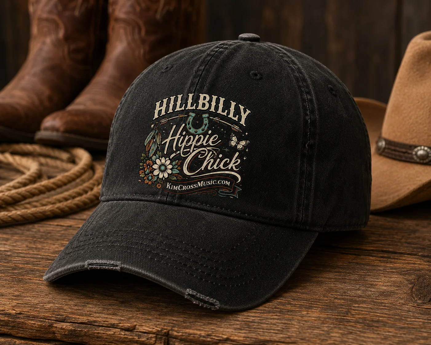 Hillbilly Hippie Chick Baseball Cap product image (1)