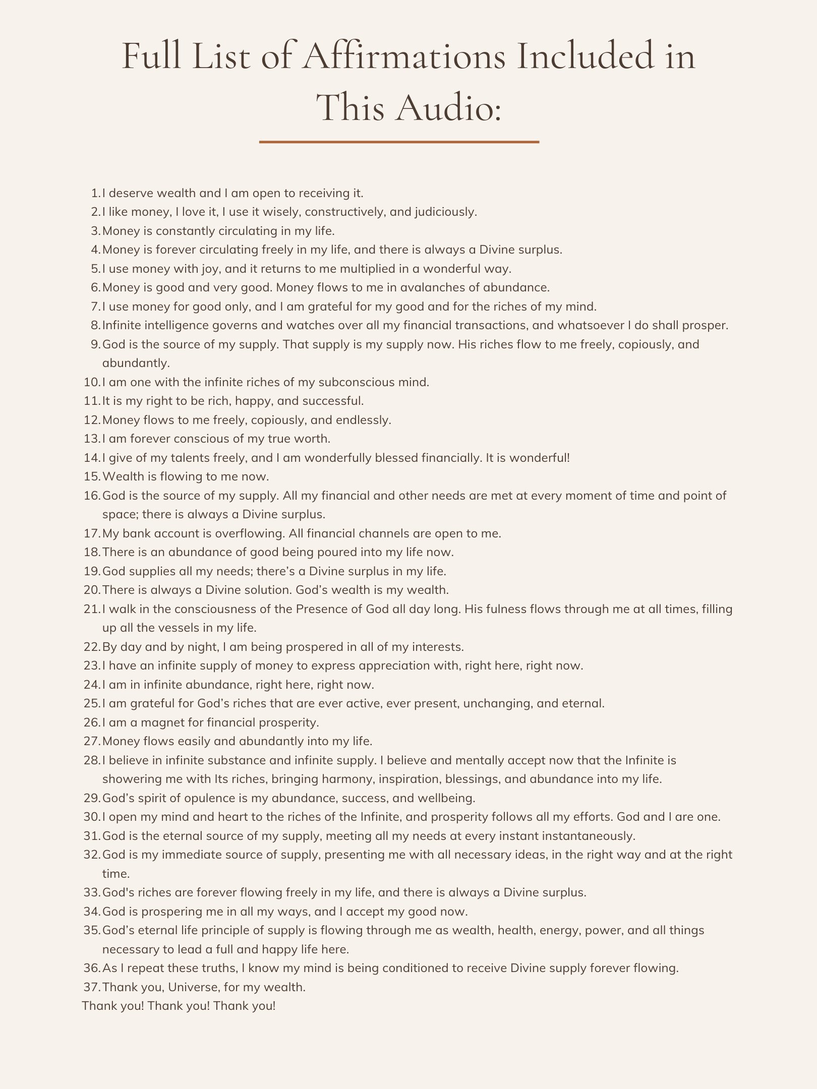 Wealth Affirmations — Attract Financial Success | MP3 Download product image (3)