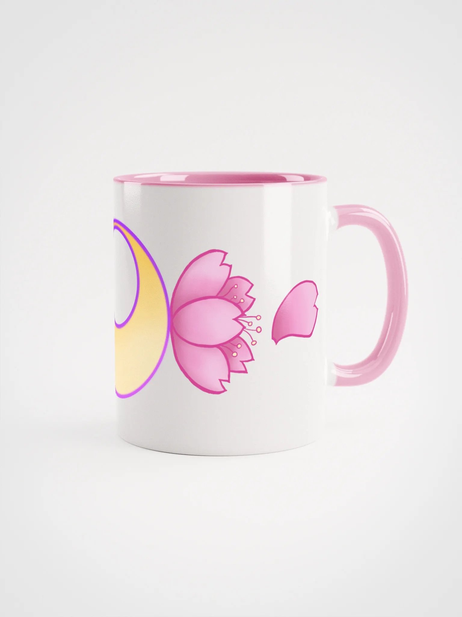 NEW Moonie Blossom mug with pink or yellow inside and handle product image (2)