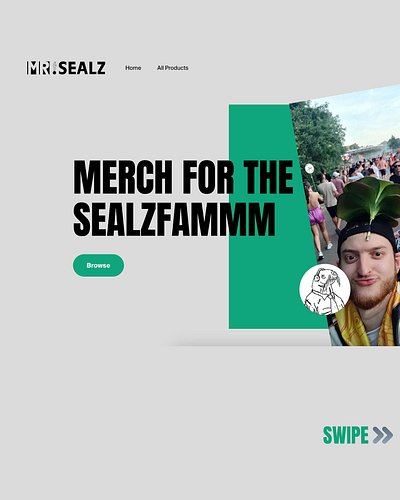 Mr. Sealz: 3 songs and a gig
Sealzfam: Where merch????
Mr. Sealz: 🆗🦭

Let us know what you would like to see in the store! 

...