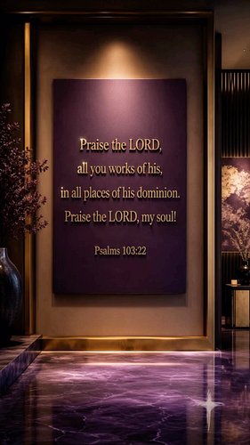 Psalms 103:22 and more @beinspired.music 🤍

Praise the LORD, all you works of his,
in all places of his dominion.
Praise the ...