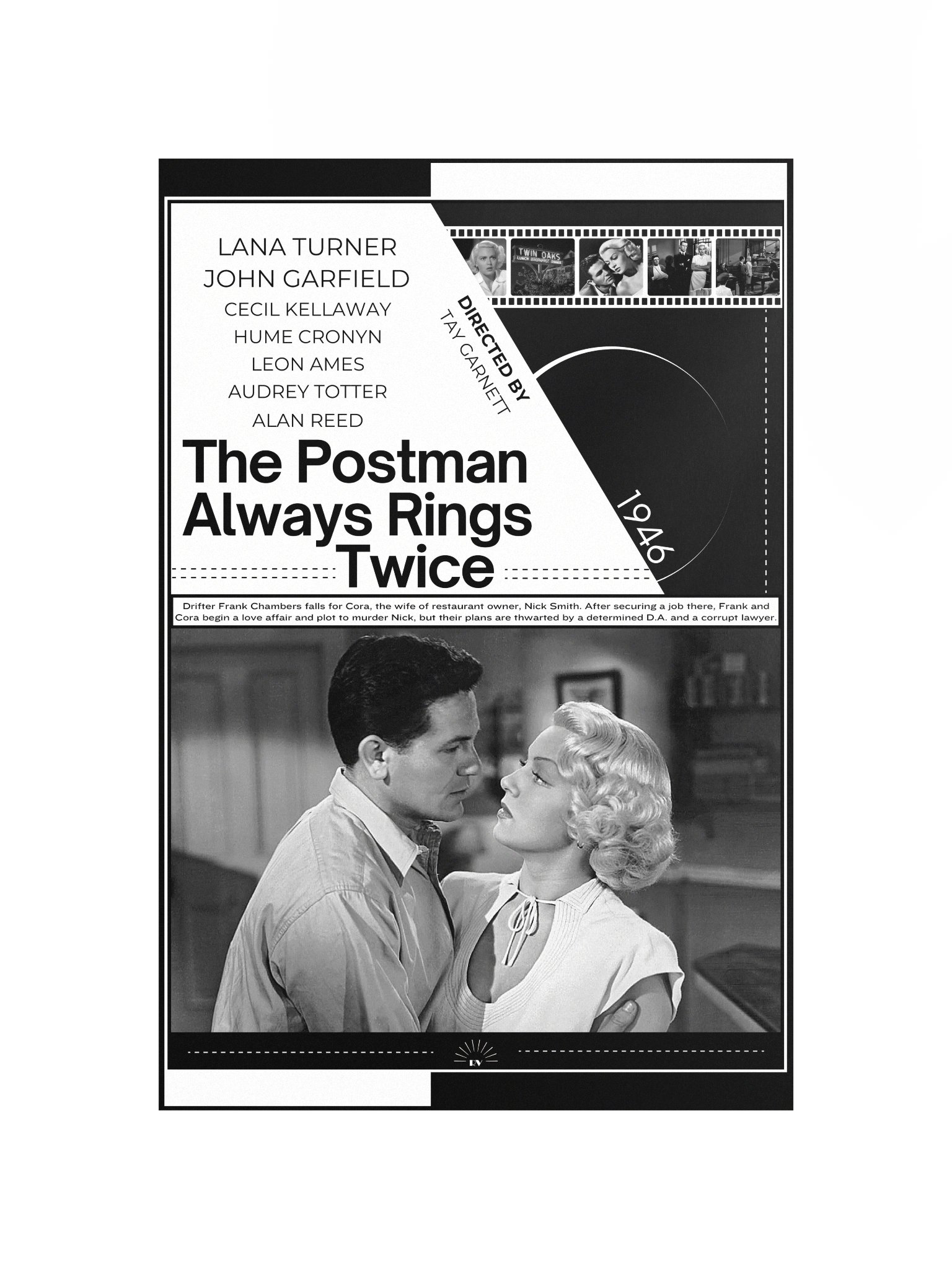 The Postman Always Rings Twice with Lana Turner and John Garfield 1946 | Movie Poster | 12x18 Wall Art product image (4)