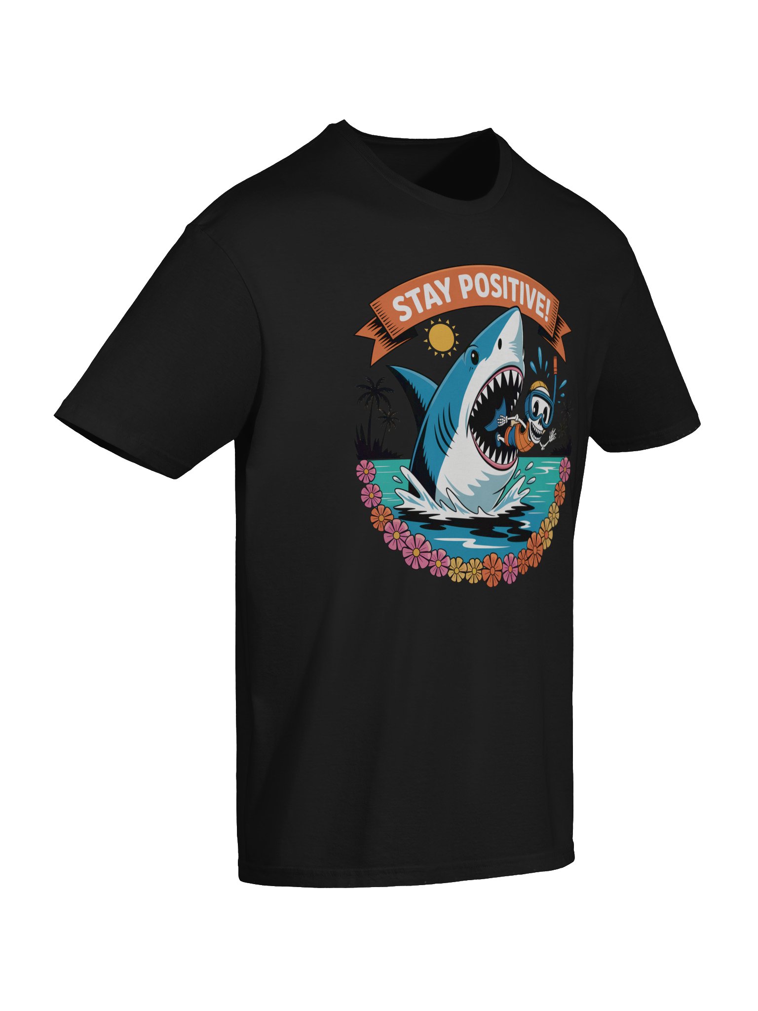 Stay Positive Shark Snorkel T-Shirt Unisex Fit product image (10)