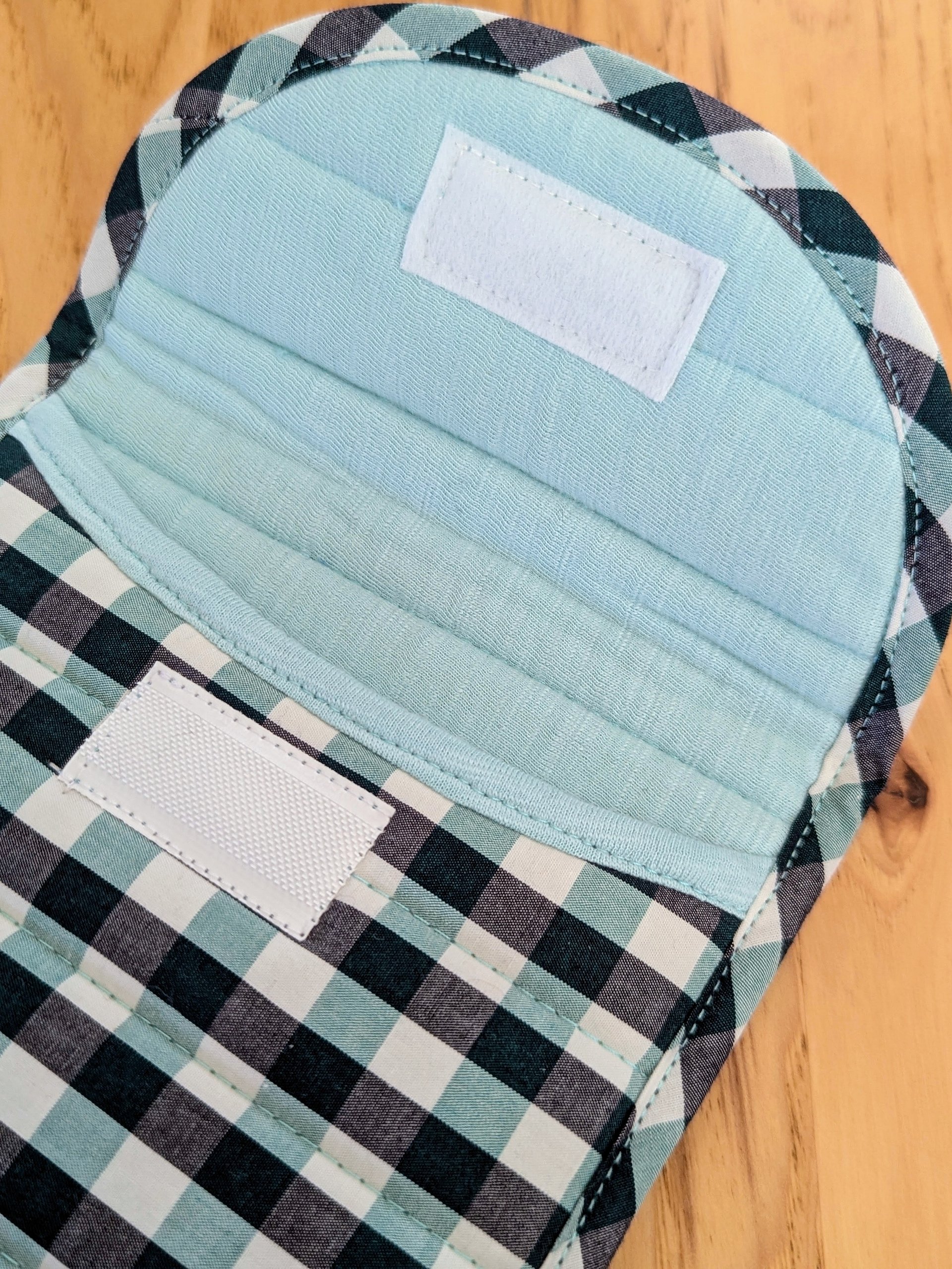 6" Kindle Cozy Sleeve- Teal Gingham product image (4)