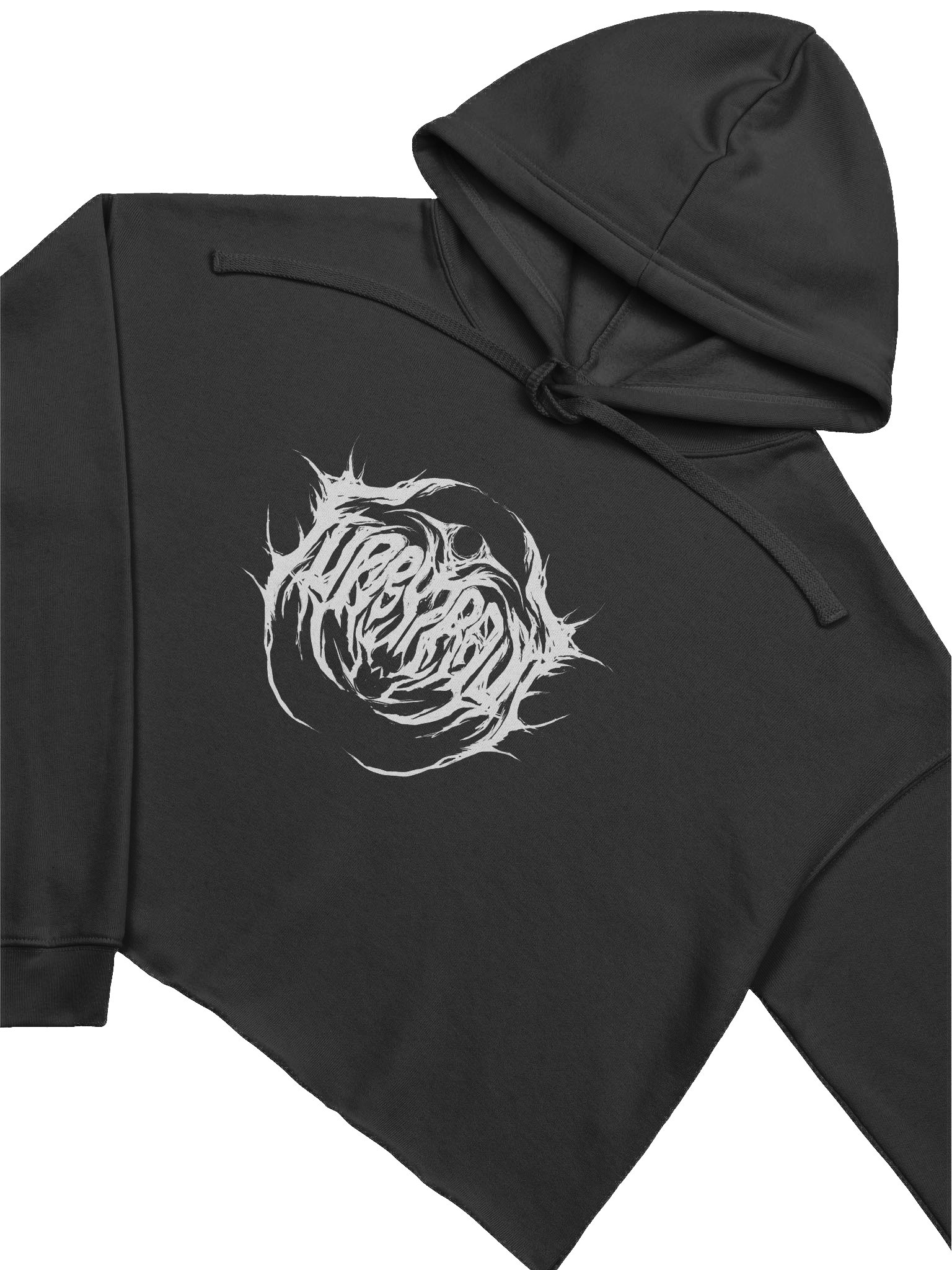 Furry Trash Crop Hoodie – Metal Logo (White Print) product image (3)