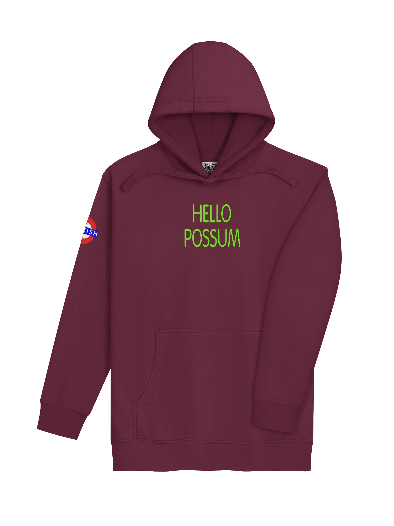 Hello Possum Graphic Hoodie - Lime Green product image (3)