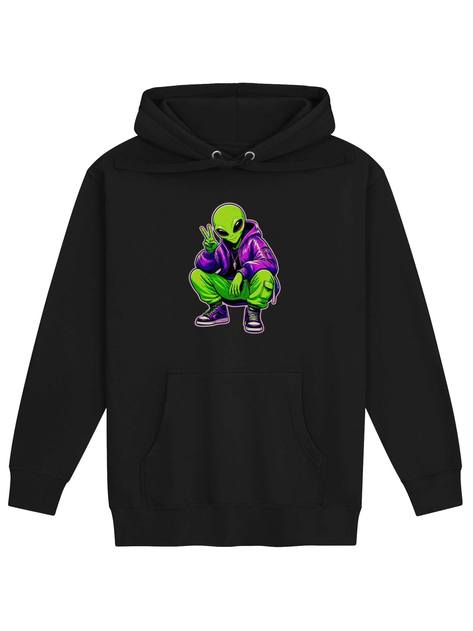 Neon Alien Peace Hoodie product image (1)