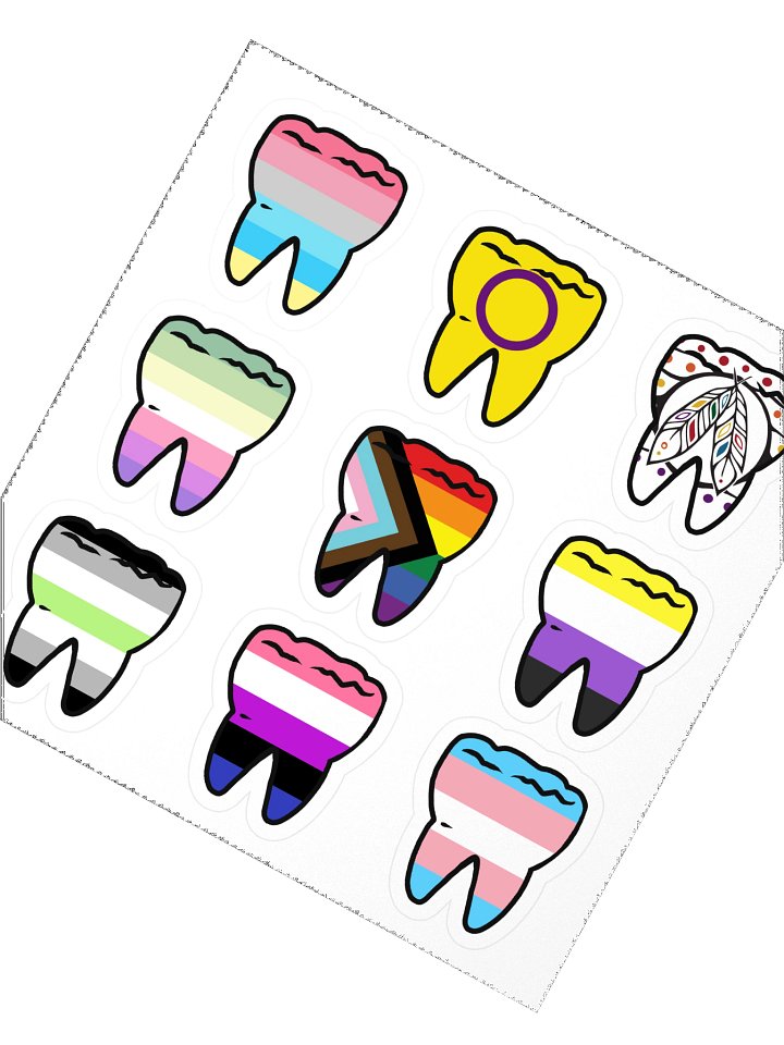 Gender Pride Flag Teeth Stickers product image (2)