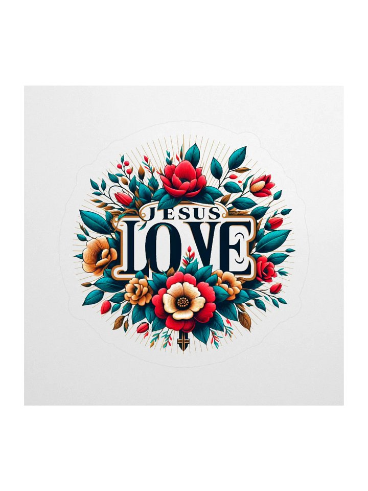 Floral Jesus Charm Kiss Cut Stickers. product image (1)