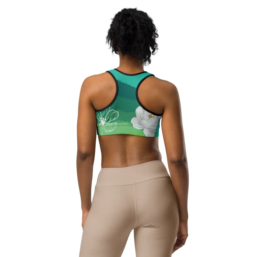 Bird in Flight Floral Horizon Custom Sports Bra product image (3)