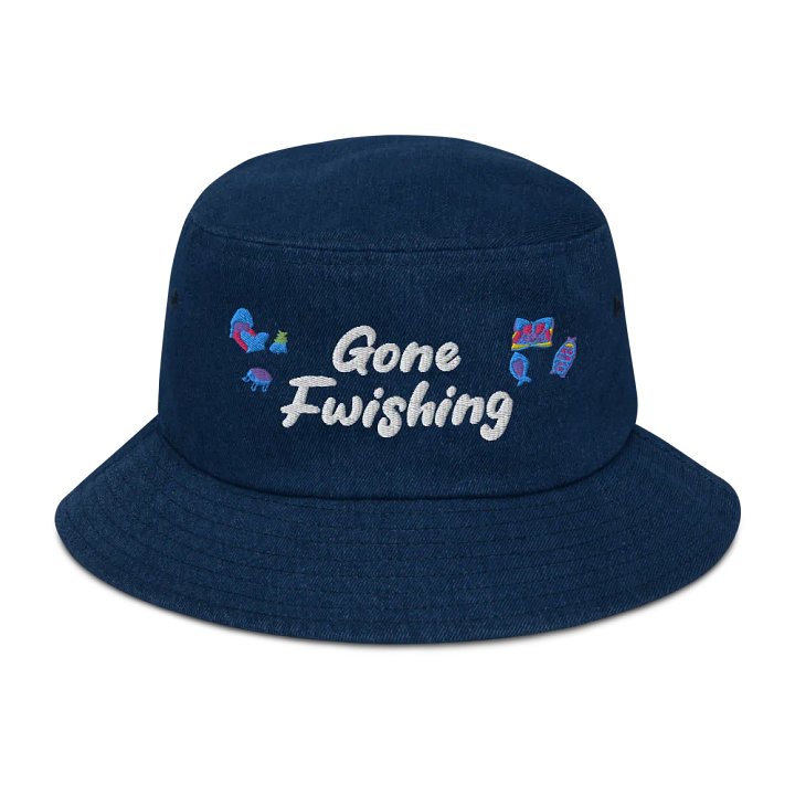 Gone Fwishing Embroidered Denim Bucket Hat product image (21)