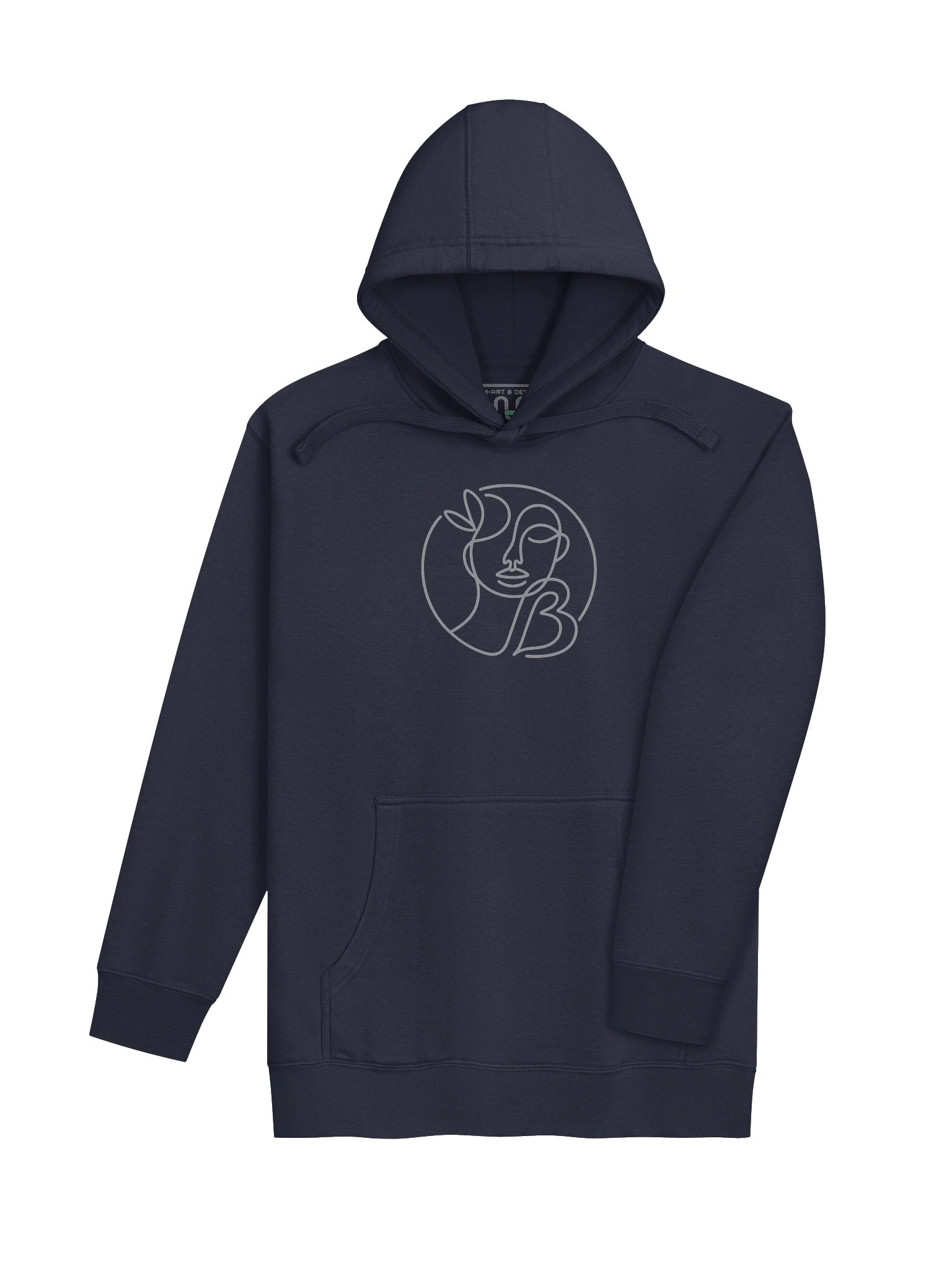 Minimalist Line Art Face Hoodie – Cotton Heritage Unisex Premium Circoloid “B” - by M-Art & Design product image (14)