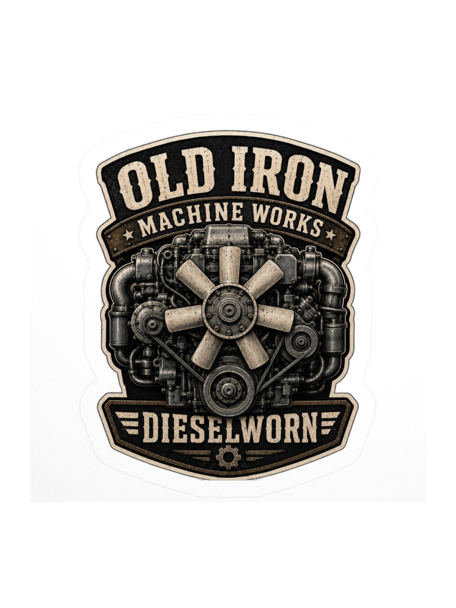 Old Iron Machine Works Diesel Engine Sticker product image (1)