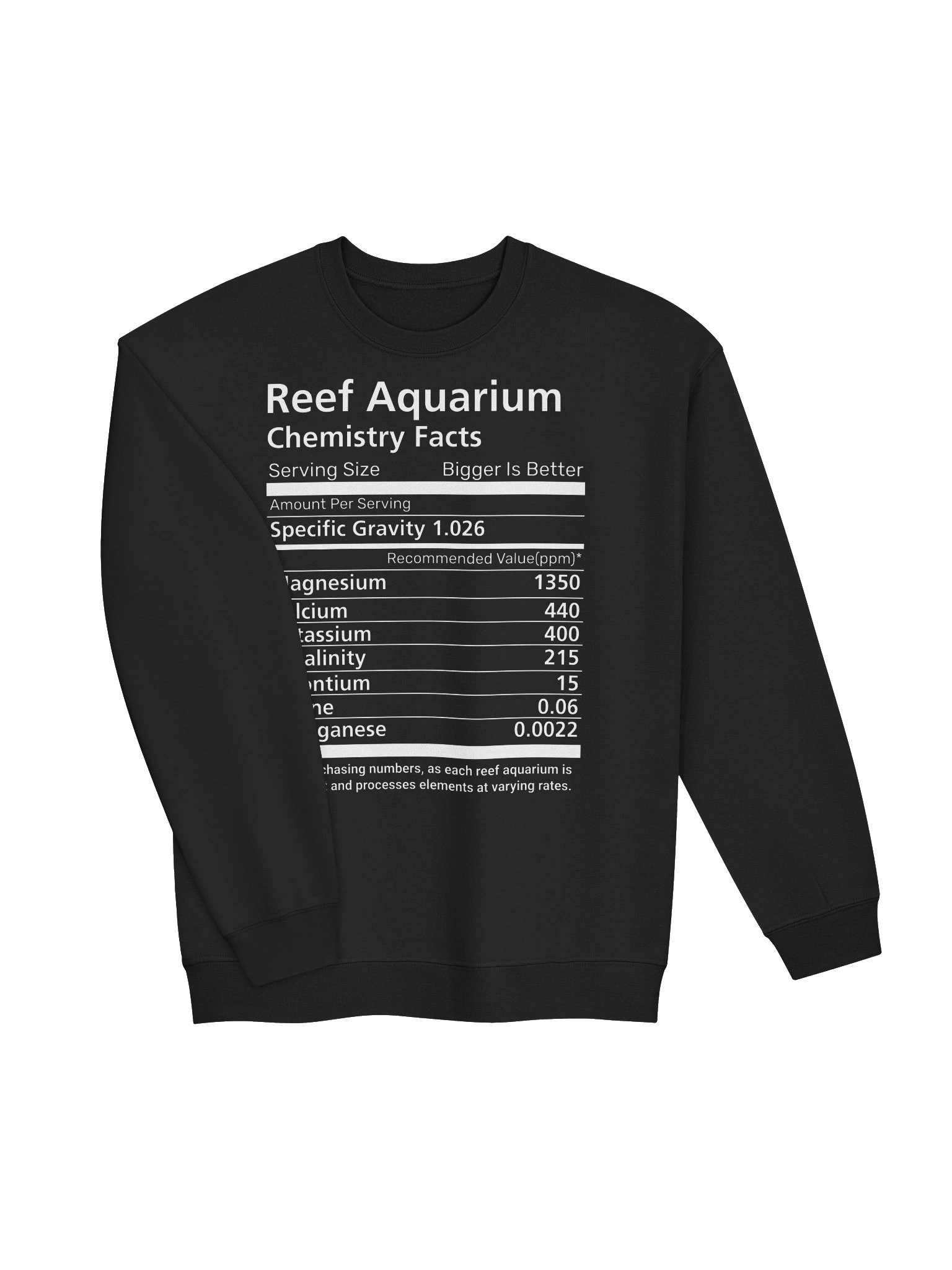 Reef Aquarium Chemistry Facts Sweatshirt – Reef Tank Parameters & Coral Chemistry Sweatshirt product image (7)