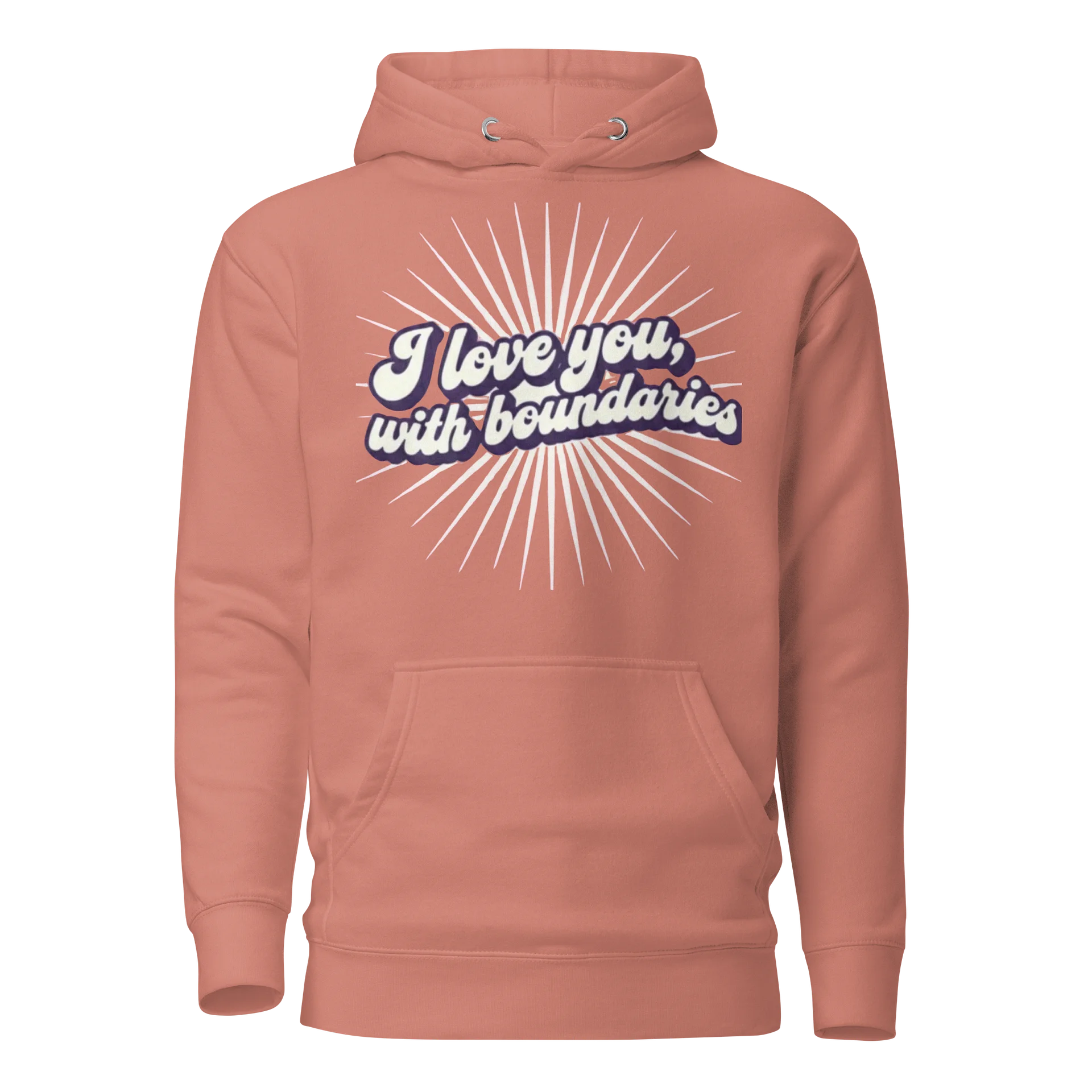 “ I love you, with boundaries” orange hoodie product image (1)