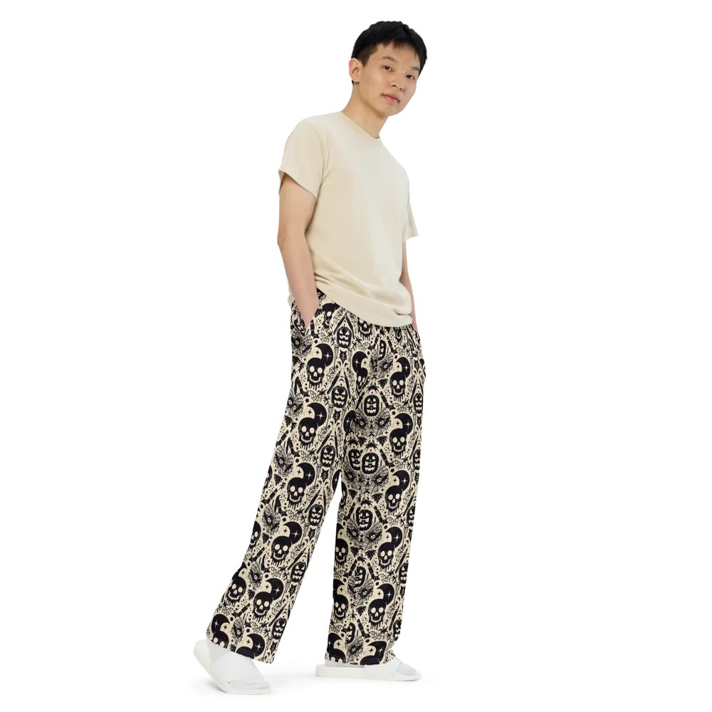 Moonlit Gothic All-Over Wide-Leg Pants product image (7)