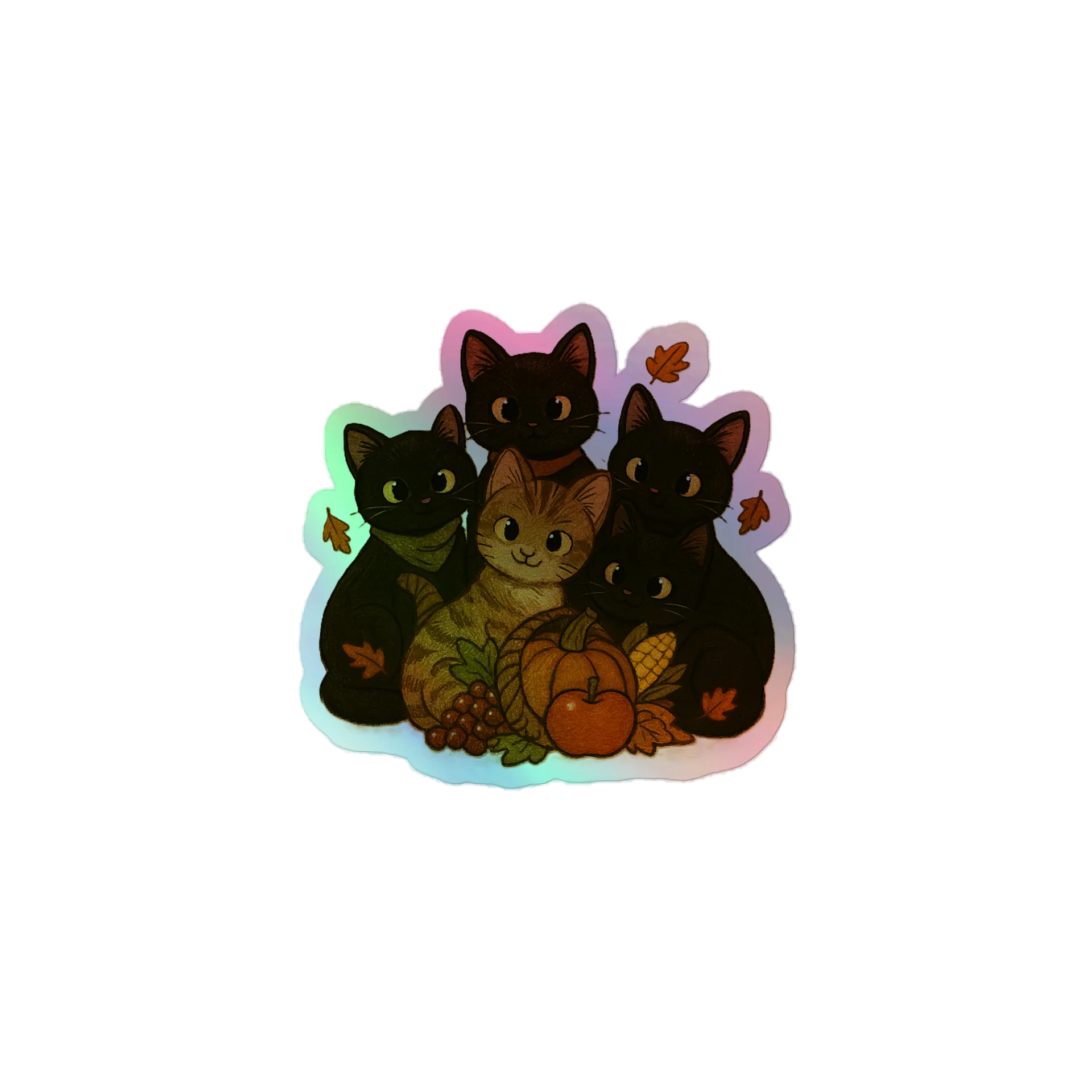 Cat brigade Fall Holographic Sticker Set product image (1)
