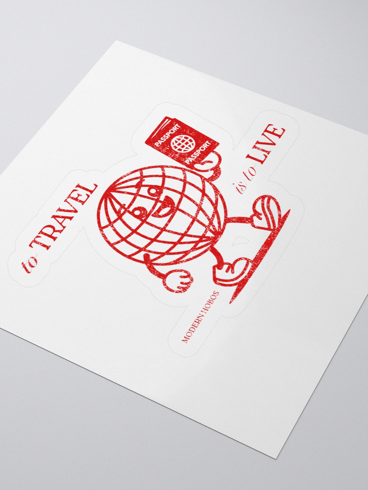 Happy World (Red) Sticker product image (3)