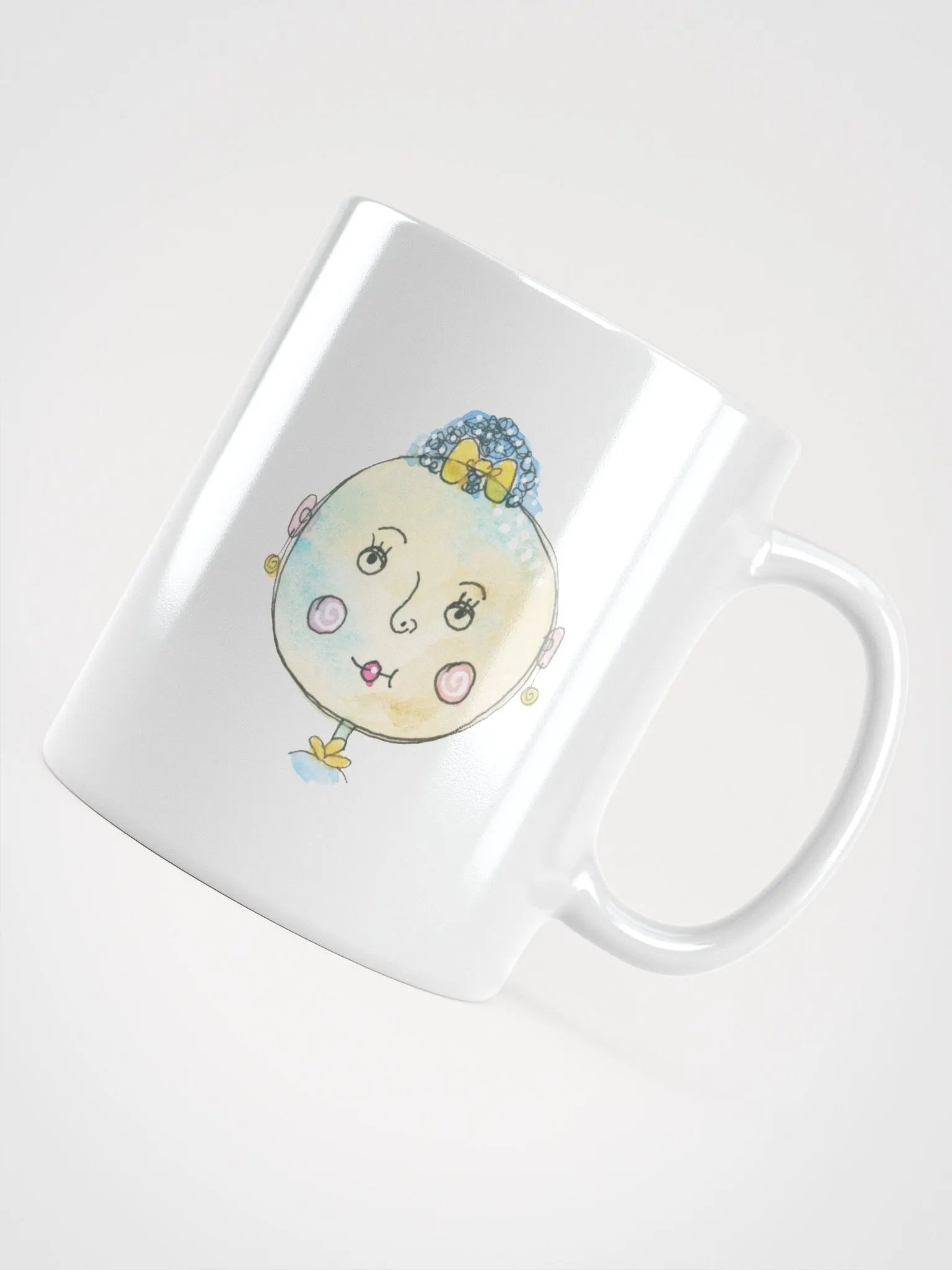 Expressive Whimsical Faces White Glossy Mug product image (5)
