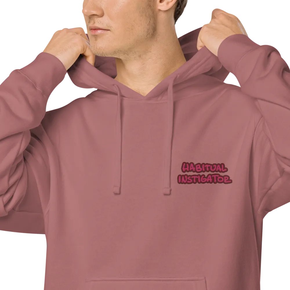 Habitual Instigator (L.C. rose design) embroidered pigment hoodie product image (7)