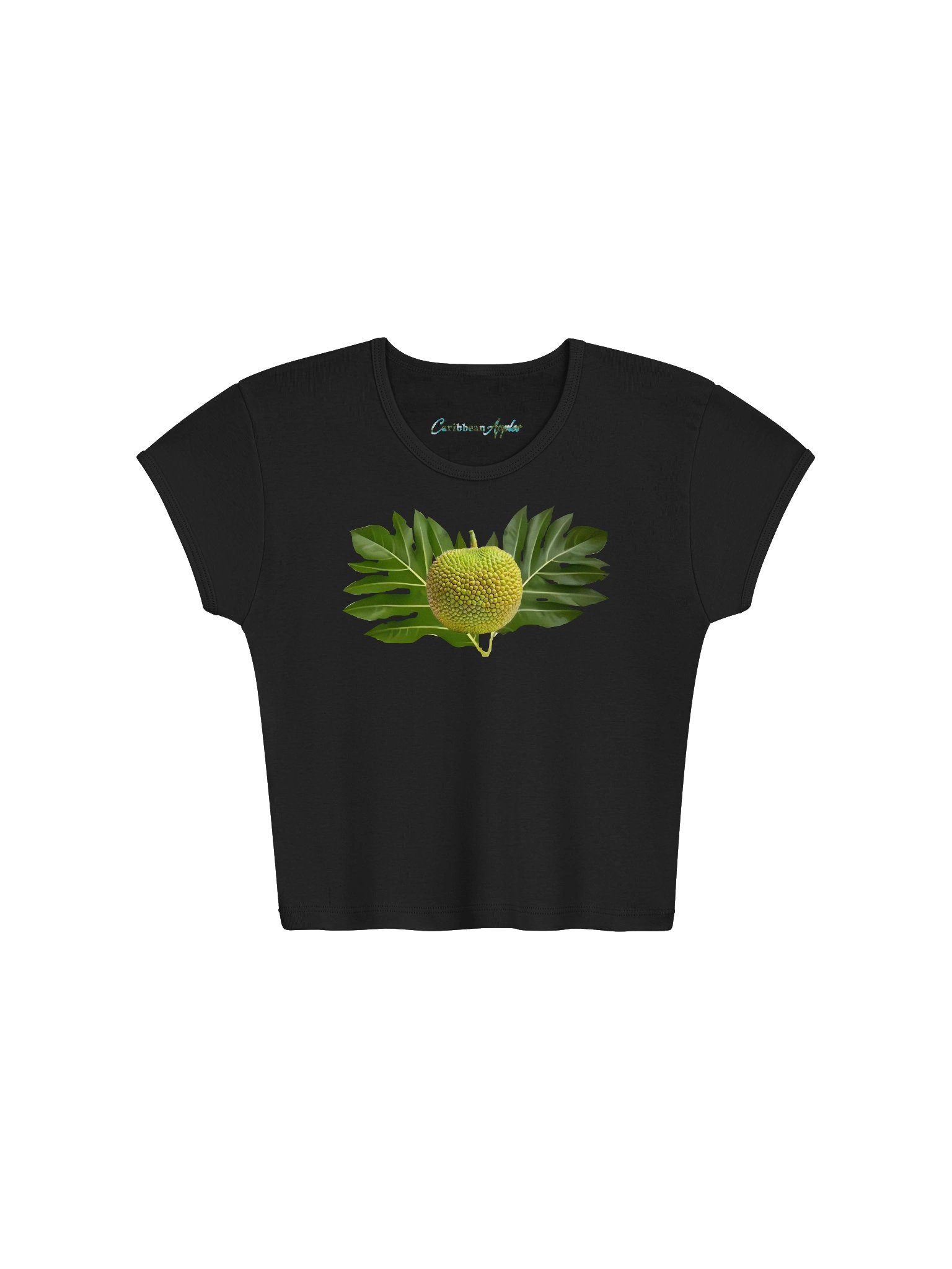 CaribbeanApples - The Mighty Breadfruit | Womens Ribbed Baby Tee Crop Top | 5 Colors product image (2)