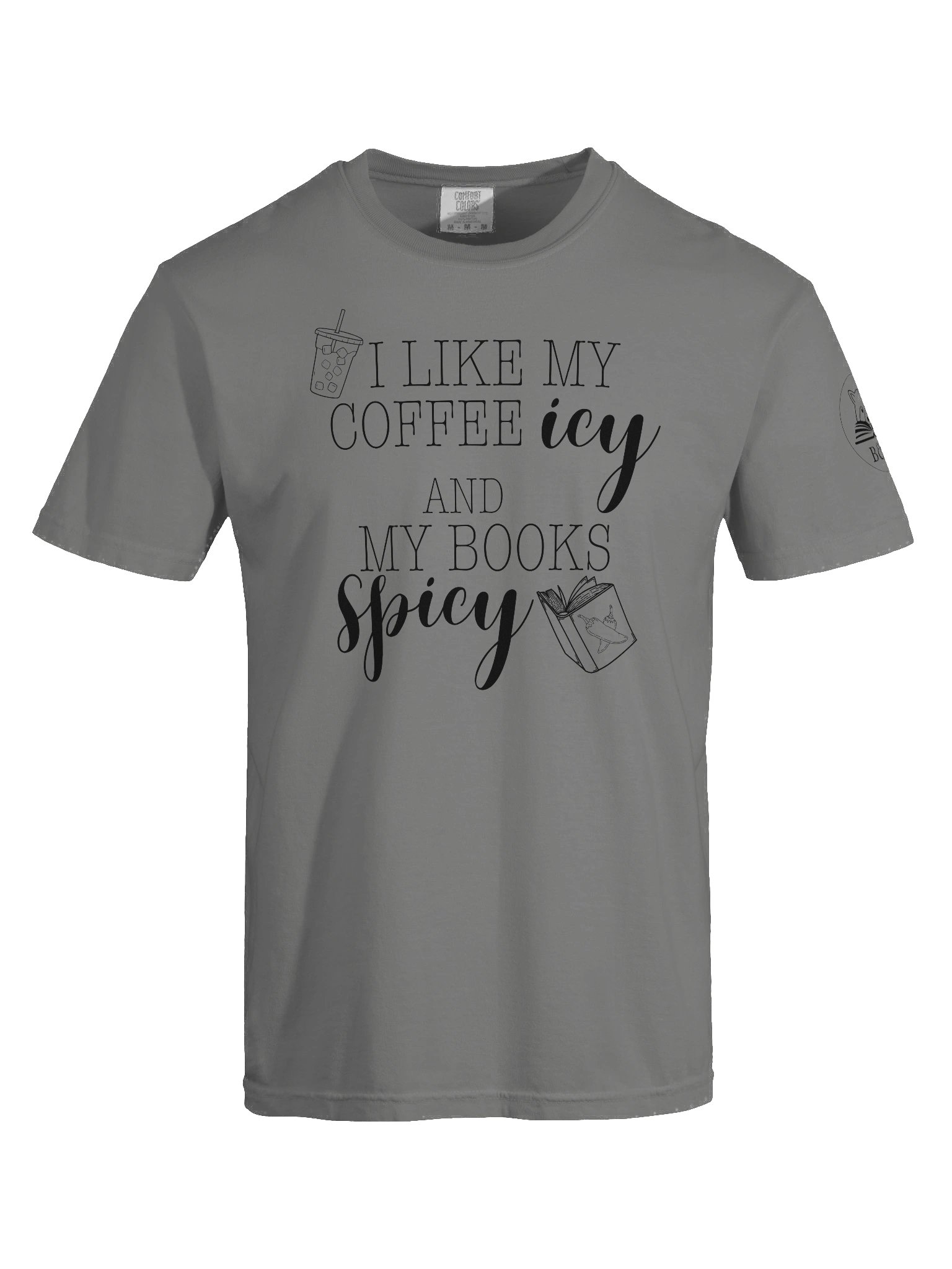 "Coffee Icy, Books Spicy" Comfort Tee product image (7)