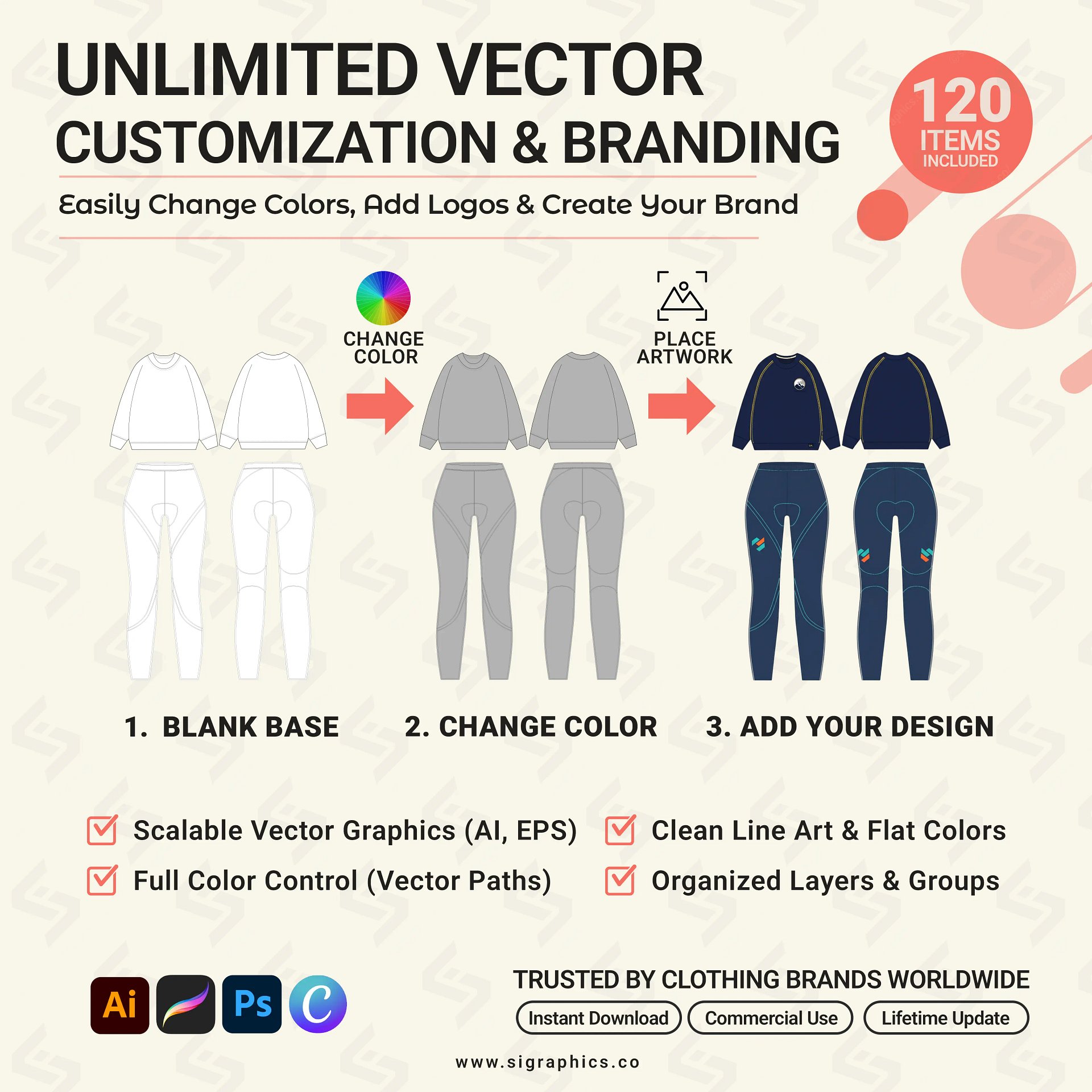 Clothing Mockups Mega Bundle – Vol. 3 (120+ Apparel Templates) product image (4)