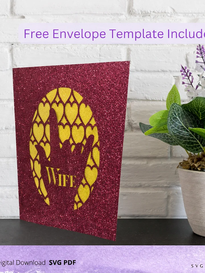 I Love You Heart Greeting Card for Wife & Husband (ASL) with Free Envelope SVG product image (2)