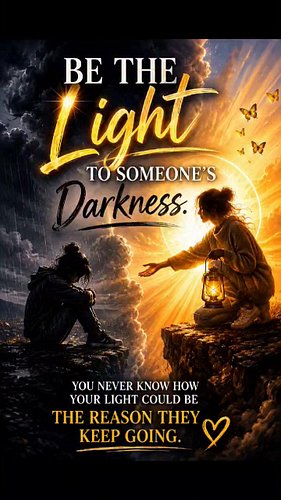 Sometimes the brightest light in someone's life isn't a grand gesture. It's a kind word, a listening ear, a message, a smile,...