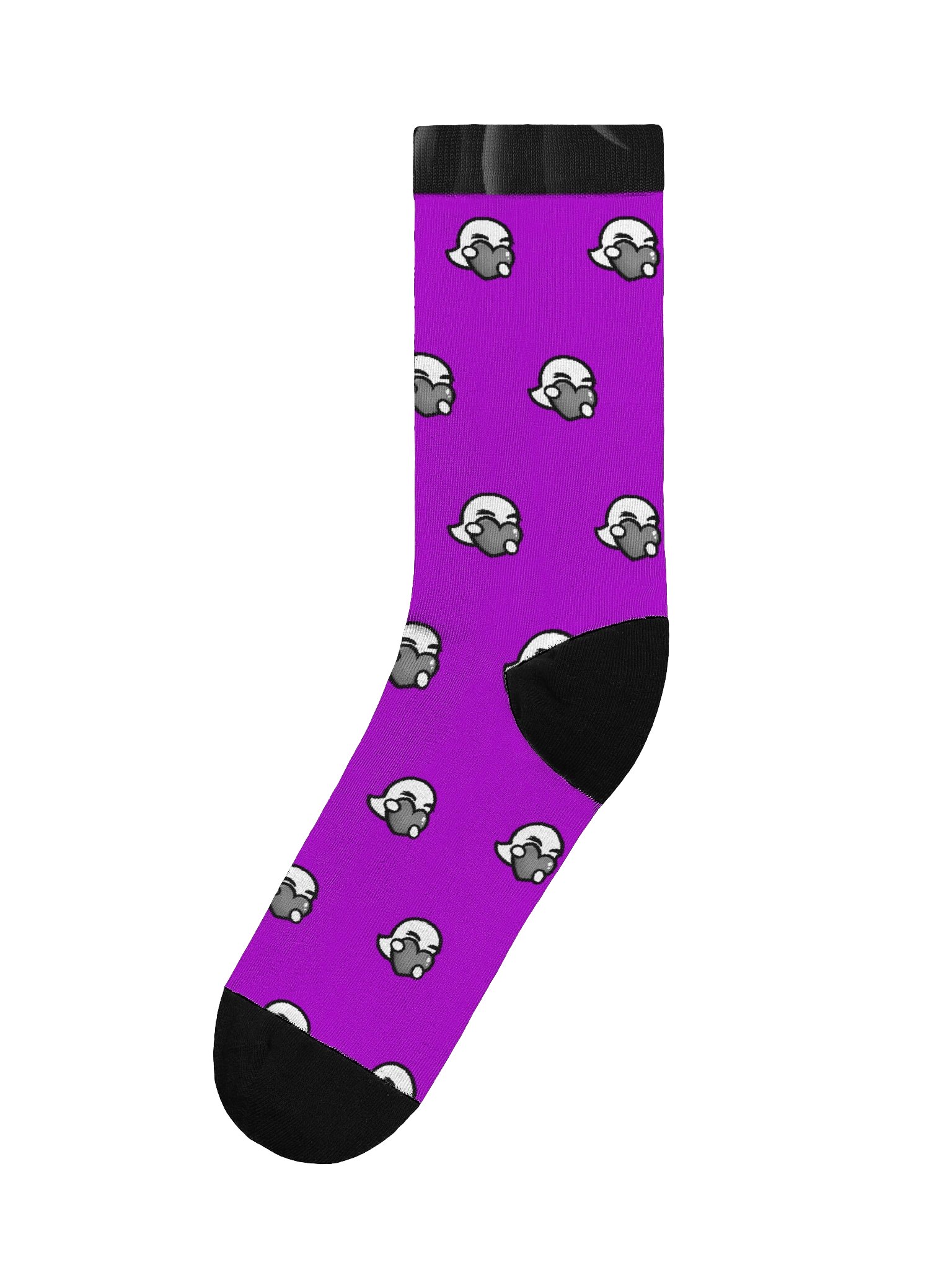 Heart Pattern Magenta Crew Socks product image (3)