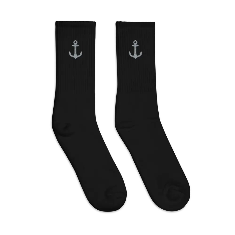 "Anchor" Embroidered Crew Socks product image (1)