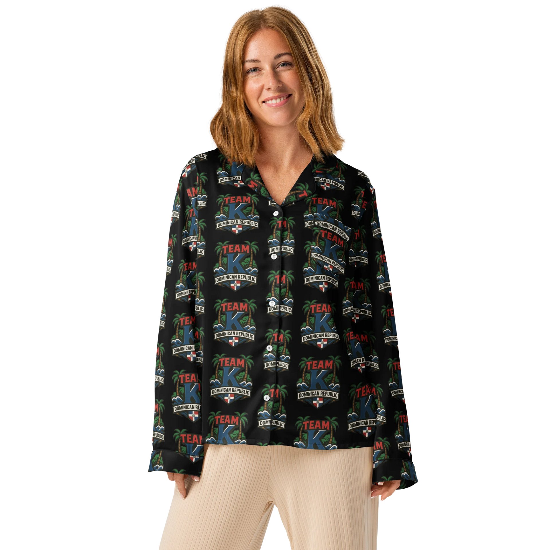 TEAM K Dominican Republic Women's Long Sleeve Pajama Top product image (1)