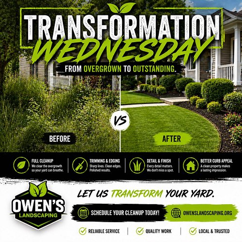 From overgrown to clean and sharp. ⚡
If your yard is getting out of control, we’ll handle it fast.
Full cleanups, trimming, e...