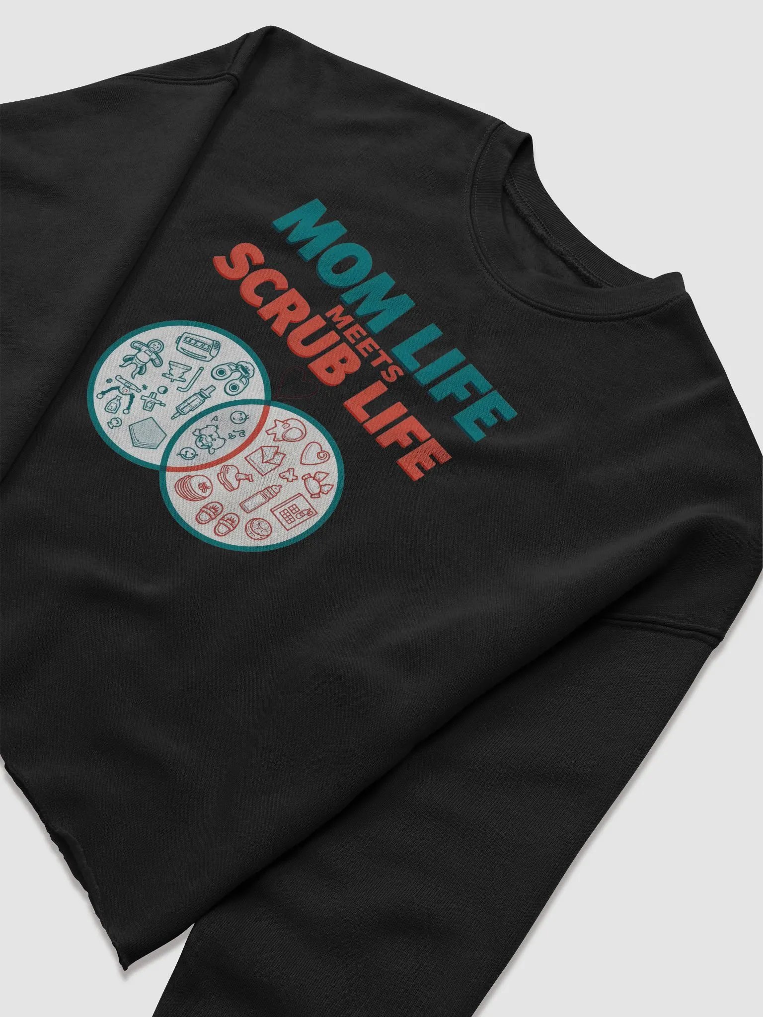 Mom Life Meets Scrub Life Fleece Crop Sweatshirt product image (15)