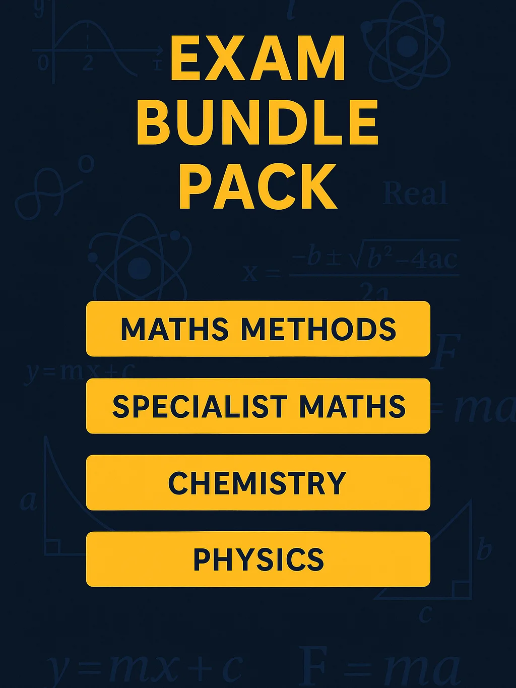 Exam Bundle Pack — Maths Methods, Specialist Maths, Chemistry & Physics product image (1)