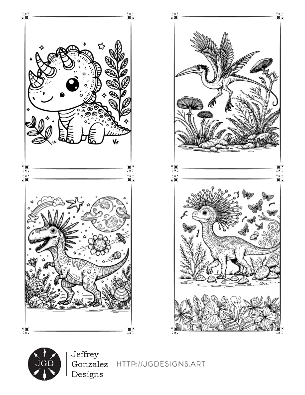Dinosaurs: Coloring Book For All Ages - Printable E-Book PDF product image (2)