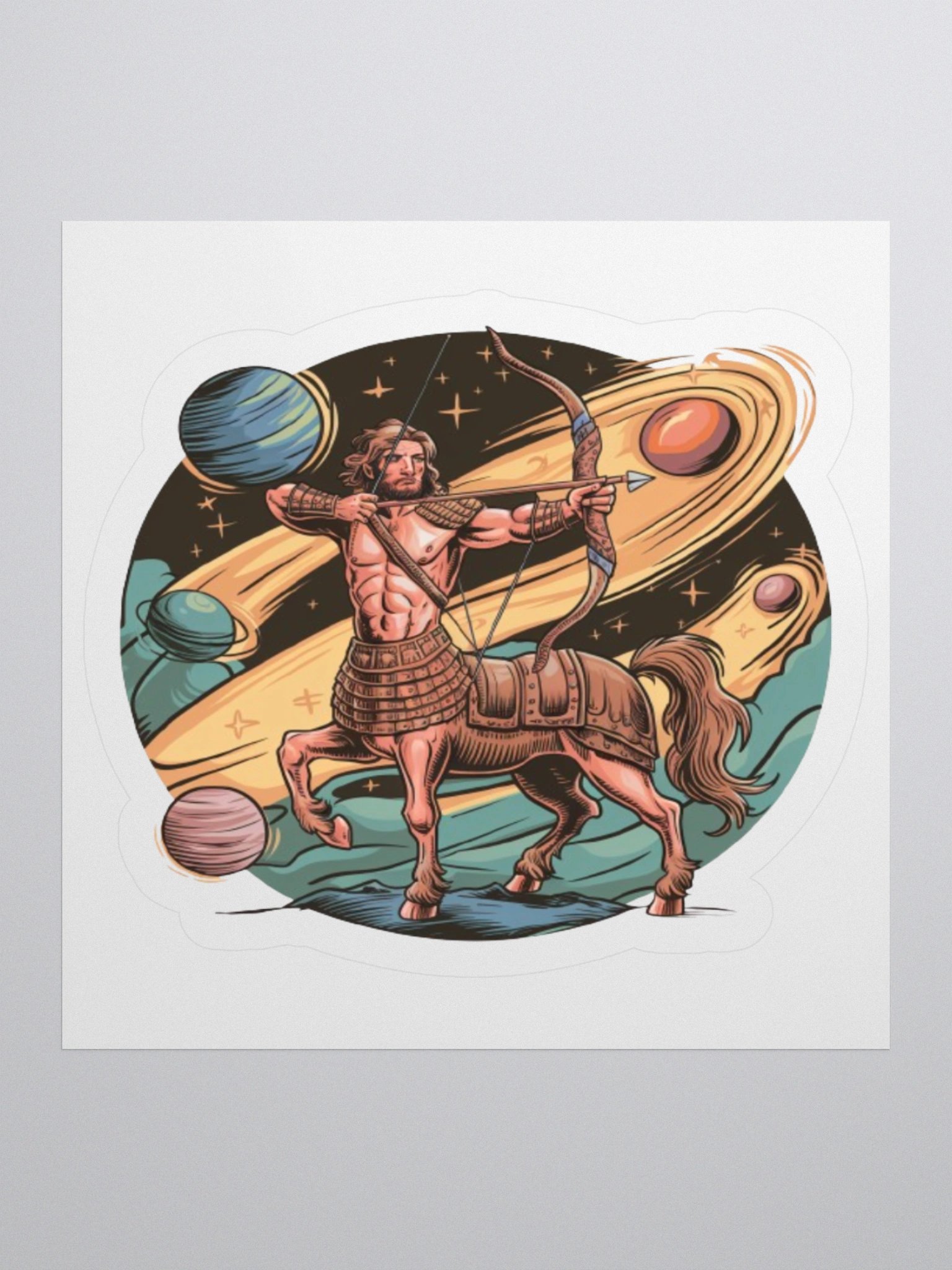 Exclusive Sagittarius Zodiac Sticker: Centaur Archer in Cosmic Twilight - Perfect for Astrology Fans and Unique Gifts! product image (3)