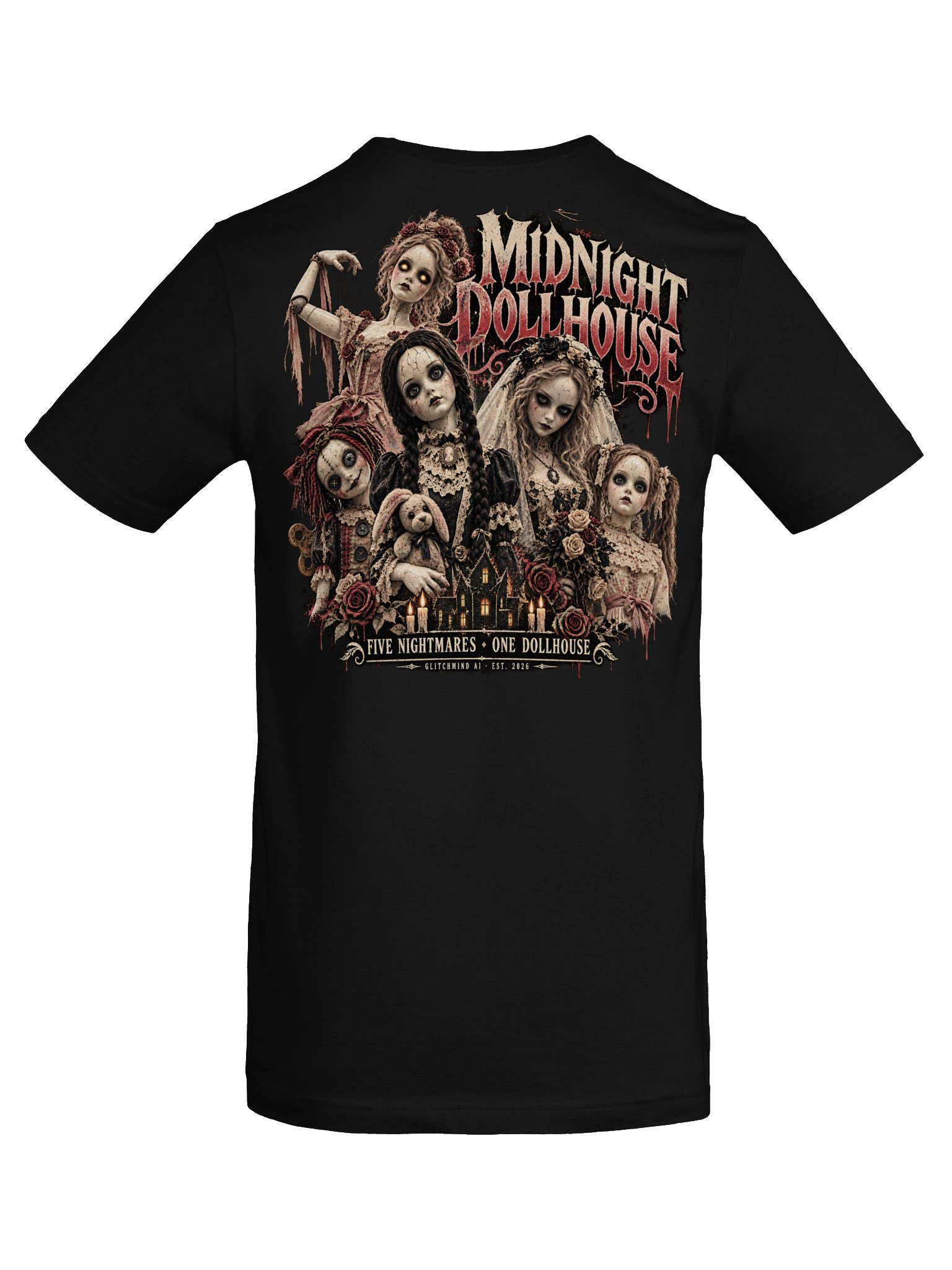 Midnight Dollhouse “Five Nightmares” Back Print T-Shirt product image (6)