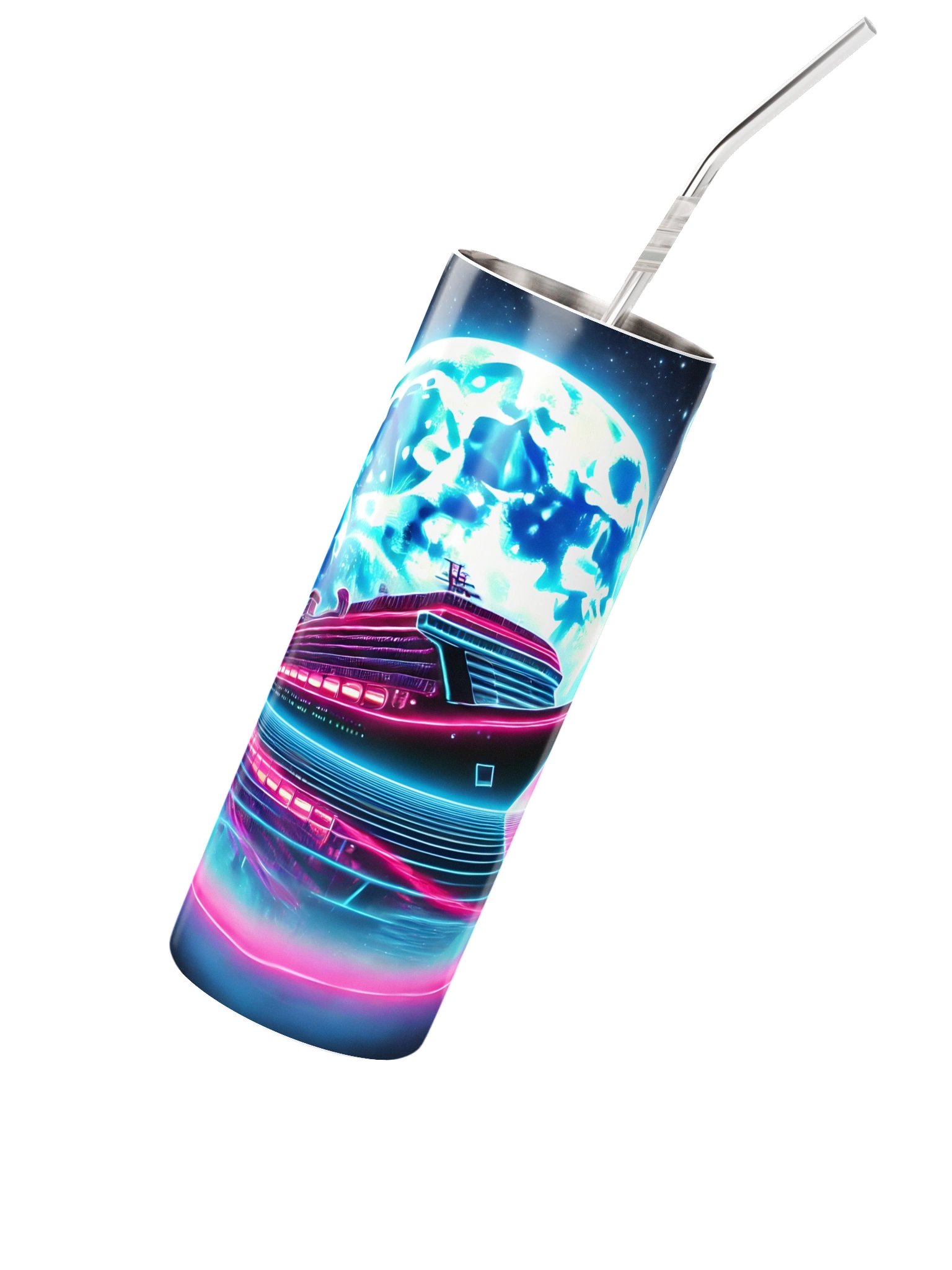 Cruise Time Neon Tumbler | Night Cruise Stainless Steel Travel Cup product image (2)