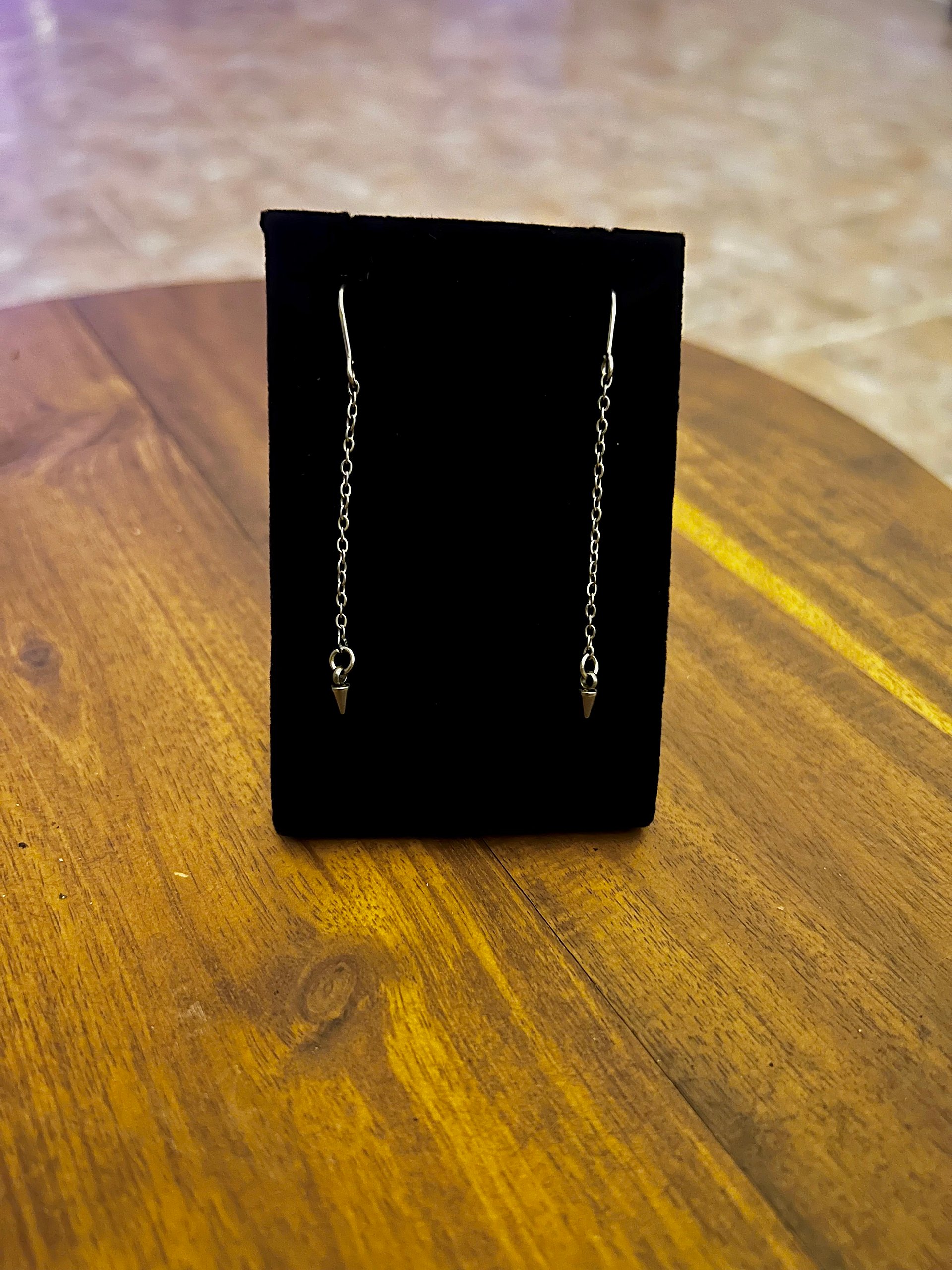 Tiny Spike Long Dangly Earrings product image (1)