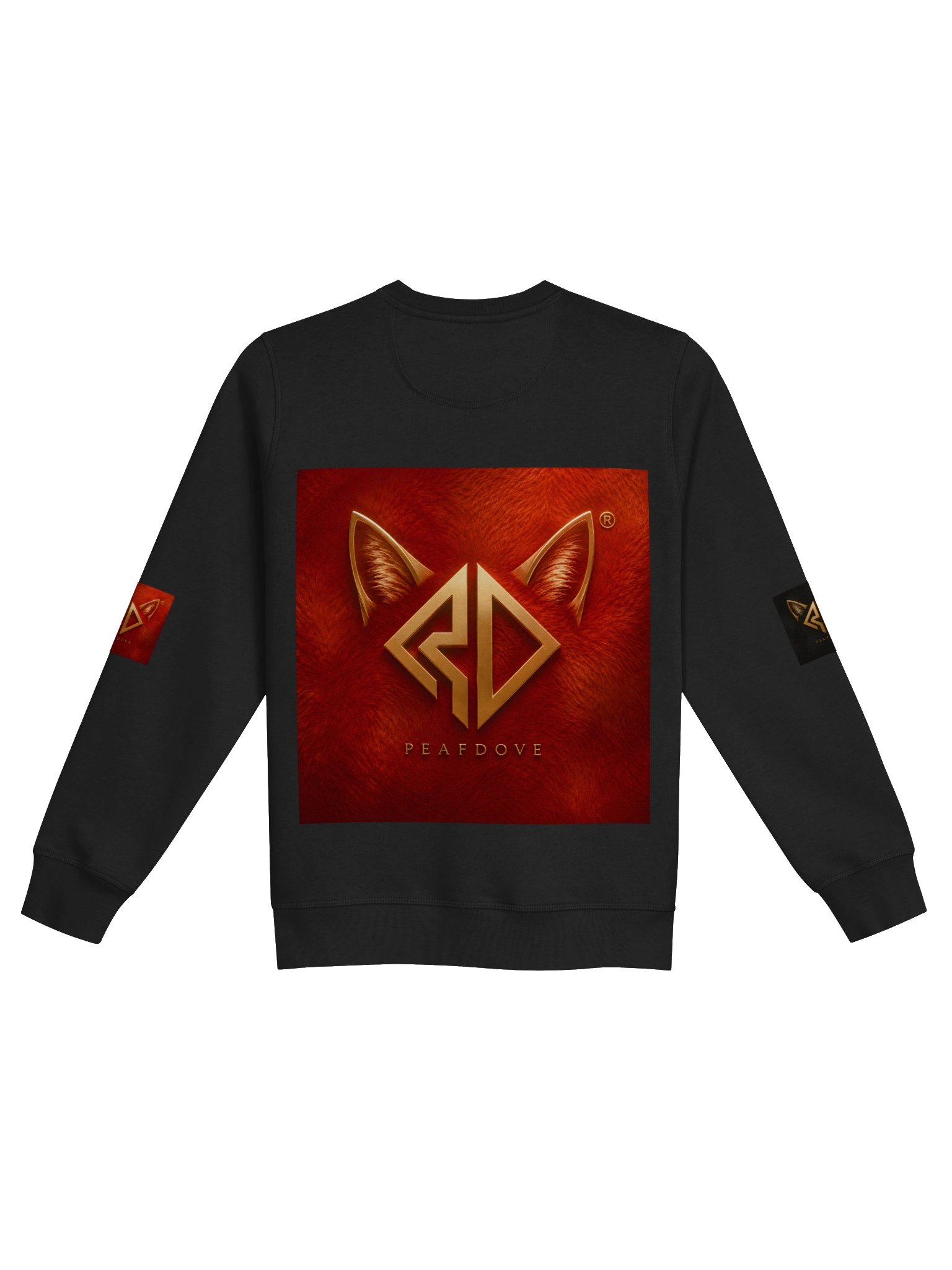 PEAFDOVE® RED CAT SIGNAL — Black Crewneck product image (3)