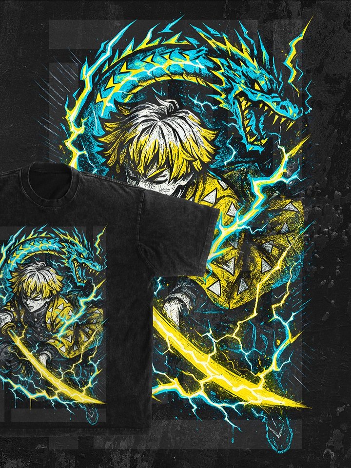 ZENITSU Demon slayer | Kimetsu no Yaiba t-shirt PNG design product image (1)
