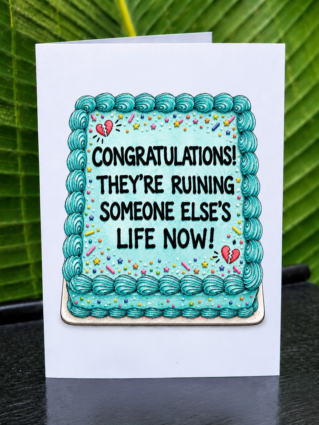 CONGRATS ON THE BREAKUP/DIVORCE CARD: They're Ruining Someone Else's Life Now (5x7) New Chapter, Congratulations product image (1)